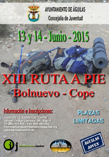 Juventud y el GECA preparan la XIII Ruta a Pie 'Bolnuevo-Cope'