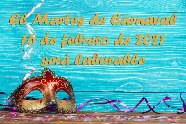 El Martes de Carnaval será laborable, siendo festivo el 3 de mayo