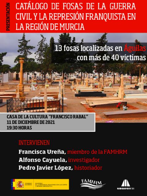 Presentación en Águilas del 'Catálogo de fosas de la guerra civil y la represión franquista en la Región de Murcia'