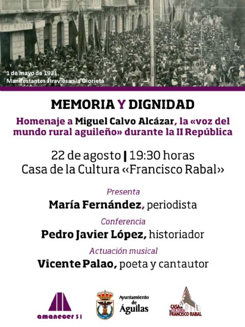 La asociación Amanecer 31 homenajeará al exconcejal y represaliado por la dictadura Miguel Calvo Alcázar