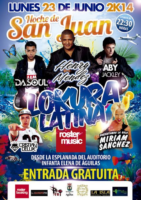 Henry Méndez será el cabeza de cartel del Festival 'Locura Latina' de la Noche de San Juan en Águilas