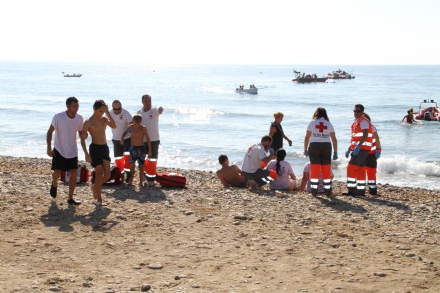 Cruz Roja Española y el Ayuntamiento de Lorca llevan a cabo un Simulacro de Rescate y Evacuación de náufragos