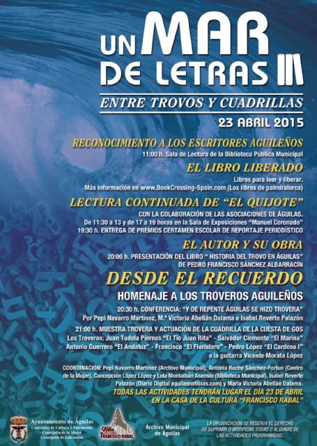 Trovos y cuadrillas protagonistas del Día Internacional del Libro en Águilas