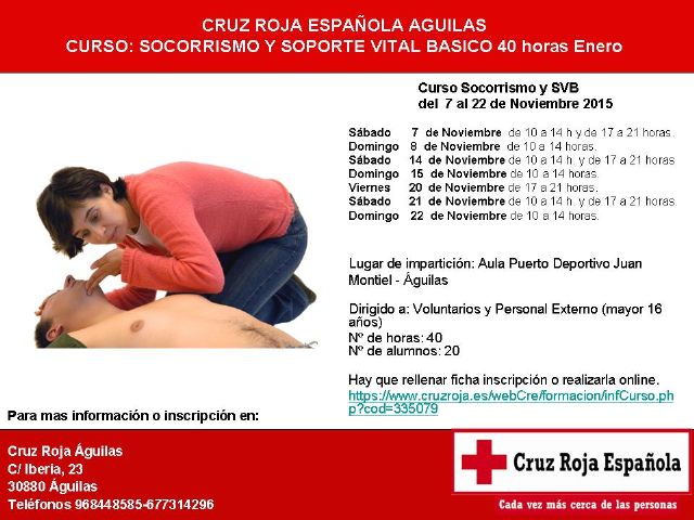Curso de Socorrismo y Soporte Vital Básico en Águilas