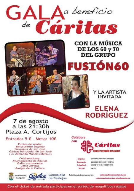 El próximo jueves se celebra una gala solidaria a beneficio de Cáritas