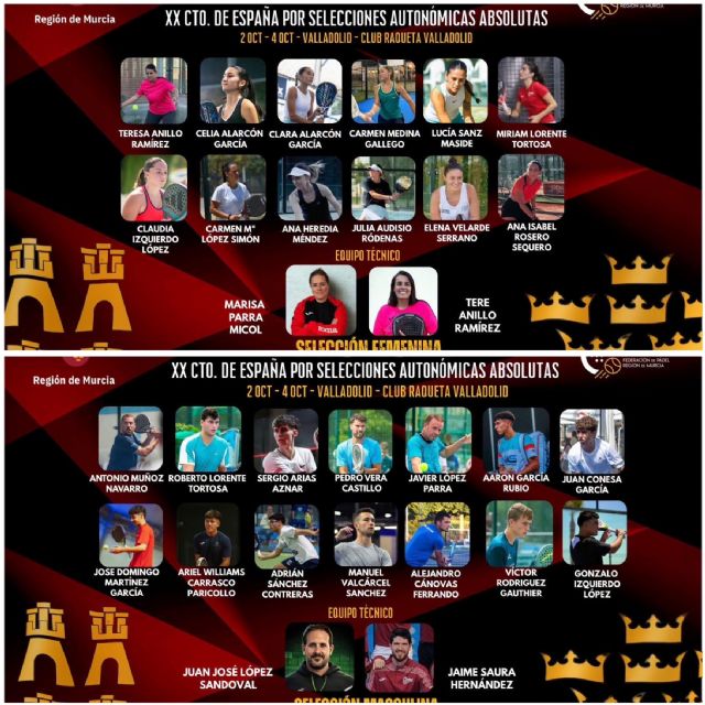 Dos aguile&ntilde;os, convocados con la Selección Murciana de Pádel para el Campeonato de Espa&ntilde;a