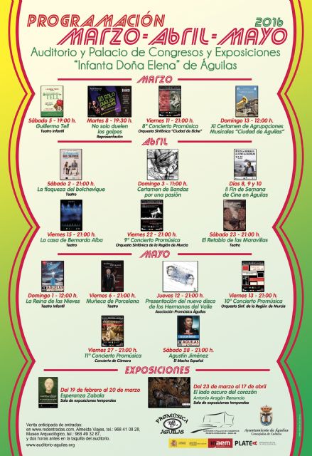 El Auditorio presenta la programación trimestral marcada por la inclusión en el Programa Platea y la reducción en el precio de las entradas