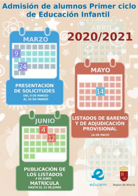 El próximo lunes se abre el plazo de admisión en los centros educativos de la localidad