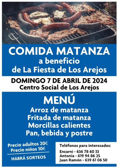 El domingo se celebra la comida de matanza a beneficio de Los Arejos