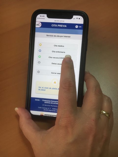 El sistema de Autocita para la vacuna contra el COVID ya está disponible para los vecinos y vecinas de Águilas
