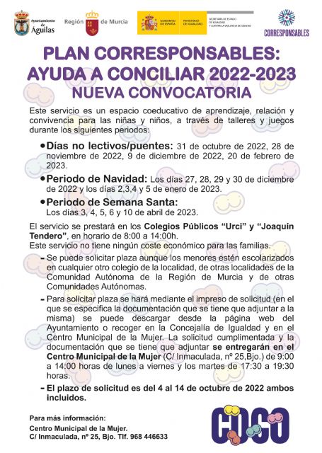 Abierto un nuevo plazo de solicitudes del Plan Corresponsables para los días sin cole