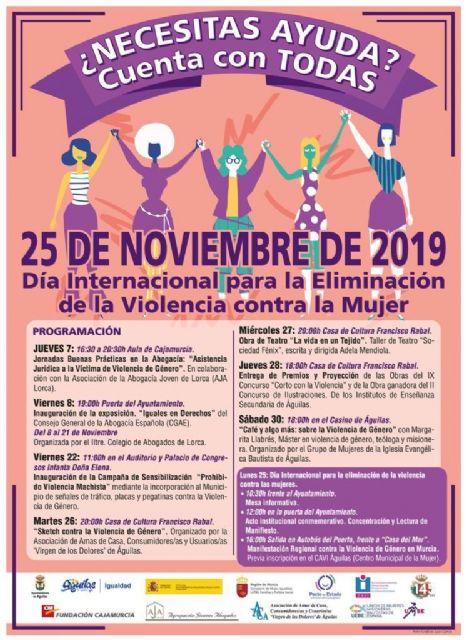 La edil de Igualdad presenta los actos programados con motivo del 25 de noviembre bajo el lema ¿Necesitas ayuda? Cuenta con todas