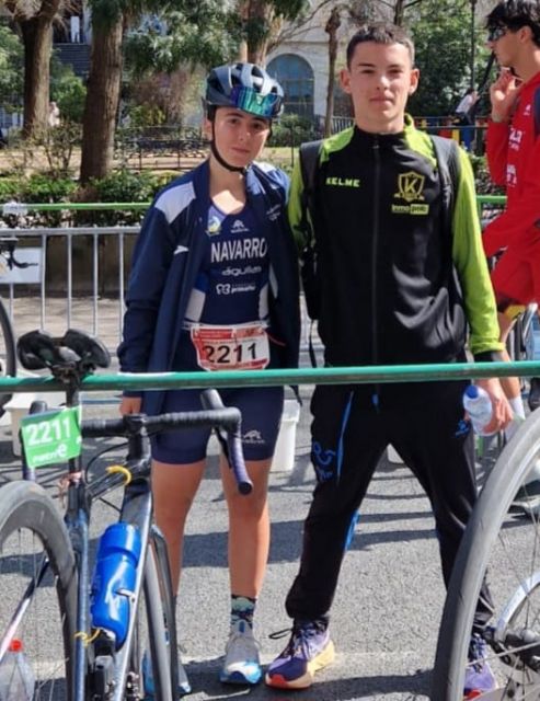 Representación aguile&ntilde;a en el Campeonato de Espa&ntilde;a de Duatlón, Javier Ruíz y Paula Navarro