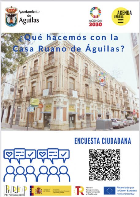 El Ayuntamiento lanza una encuesta para que la ciudadanía decida el uso de la Casa Ruano de Águilas