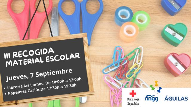 NNGG Águilas impulsa una campaña de recogida de material escolar para colaborar con Cruz Roja en ayudar a las familias que más lo necesitan