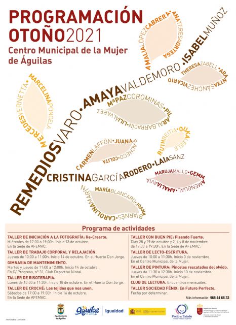 La Concejalía de Igualdad presenta su oferta de talleres de otoño