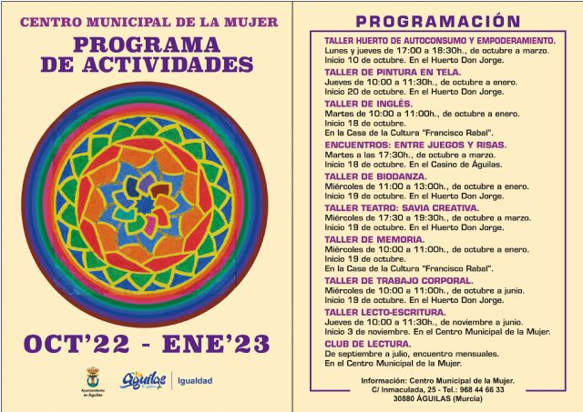 La Concejalía de Igualdad presenta el programa de talleres de otoño