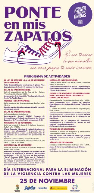 Ponte en mis zapatos, una campaña de la Concejalía de Igualdad con motivo del 25N