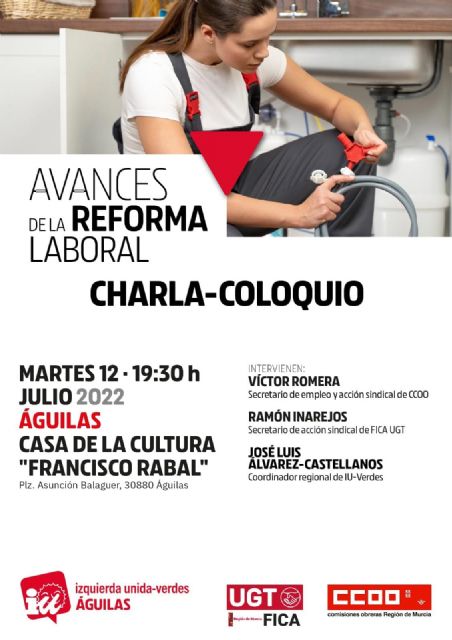 Izquierda Unida, CCOO y UGT convocan en Águilas un acto sobre la reforma laboral