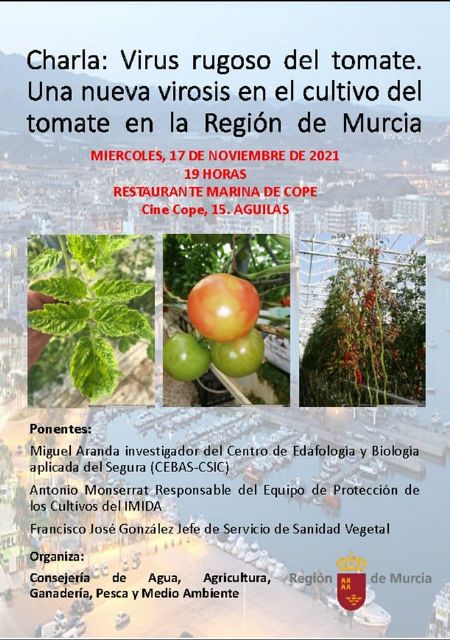 Águilas acogerá una charla sobre la nueva virosis rugosa del tomate