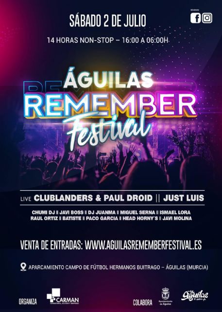 Águilas Remember Festival, que se celebrará el próximo 2 de julio, contará con los mejores DJs nacionales de música electrónica remember