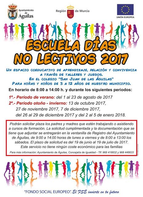 El próximo día 15 se abre el plazo de inscripción en el programa Días sin cole