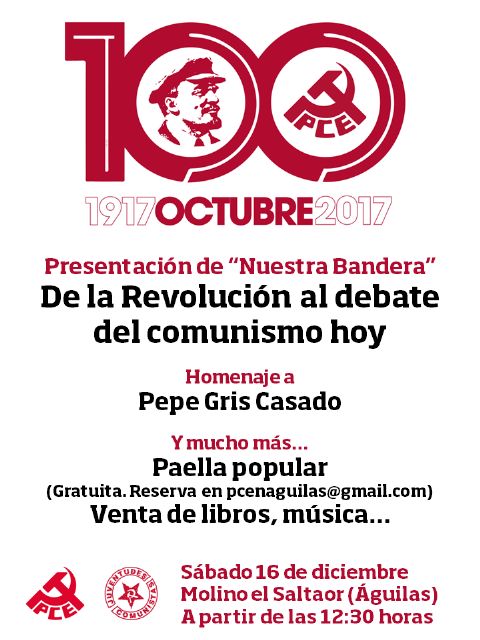 El Partido Comunista celebrará este fin de semana en águilas un importante acto público