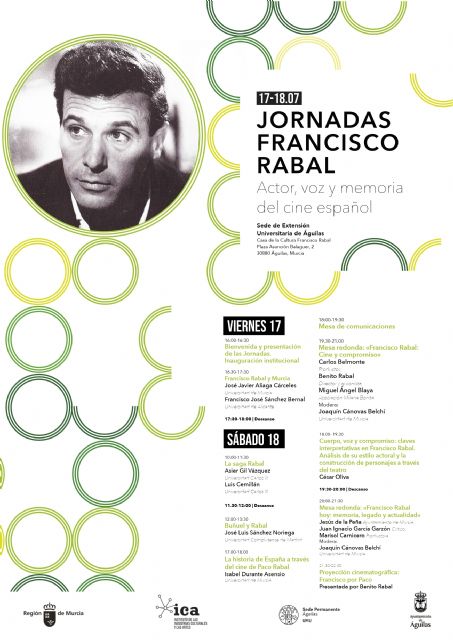 La Casa de la Cultura acogerá las Jornadas 'Francisco Rabal: Actor, voz y memoria del cine espa&ntilde;ol'