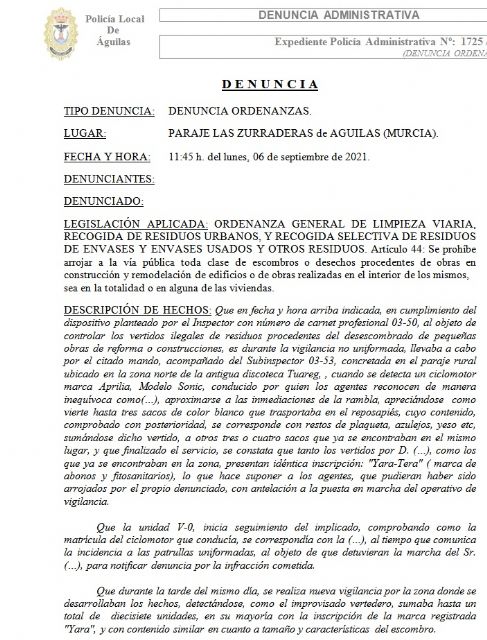 El Ayuntamiento refuerza la vigilancia en las escombreras ilegales