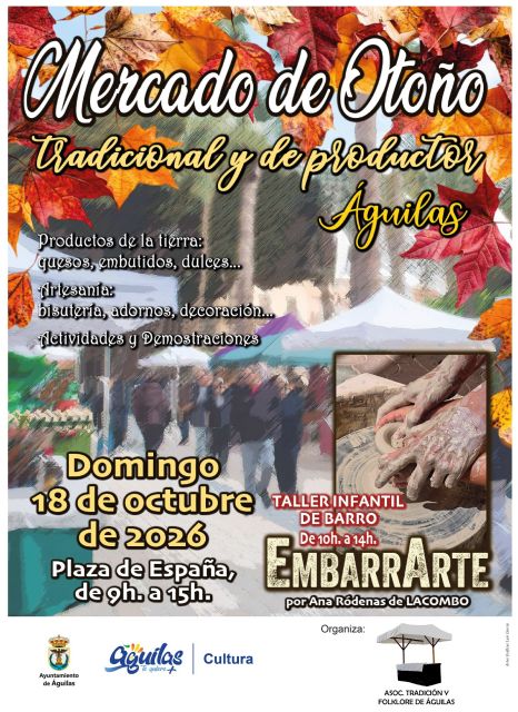 Águilas celebrará el Mercado de Oto&ntilde;o Tradicional y de Productor el próximo domingo 18 de octubre