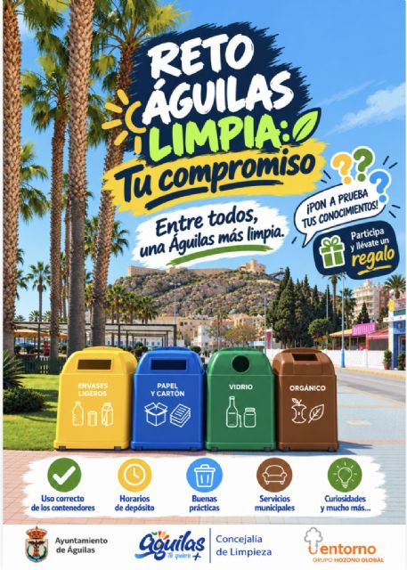 Águilas invita a la ciudadanía a poner a prueba su conocimiento sobre limpieza y reciclaje