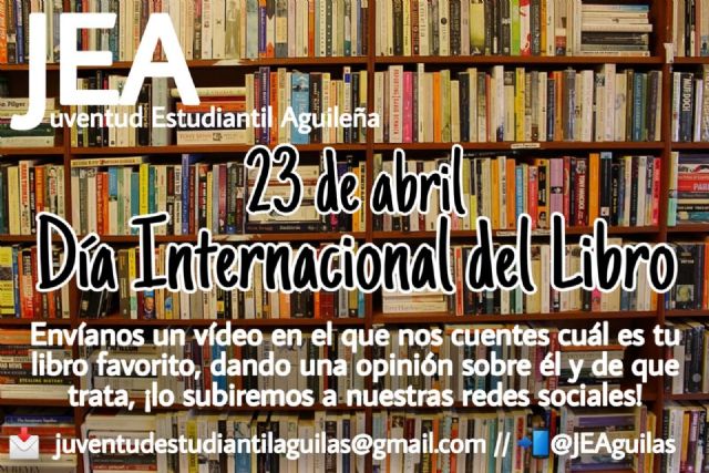 Juventud Estudiantil Aguileña organiza una actividad desde casa con motivo del día del libro