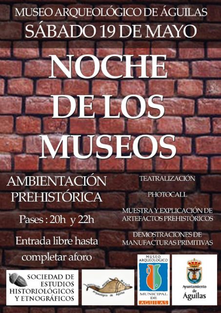 El Museo Arqueológico de Águilas se prepara para celebrar la noche de los museos con una ambientación prehistórica
