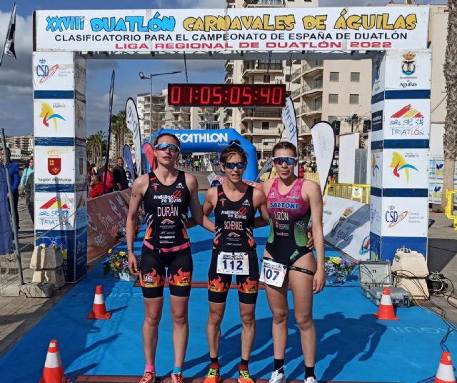 Victorias para Cristóbal Valenzuela y Sandra Schenkel en el XXVIII Duatlón Carnavales de Águilas, primer clasificatorio para el Campeonato de España