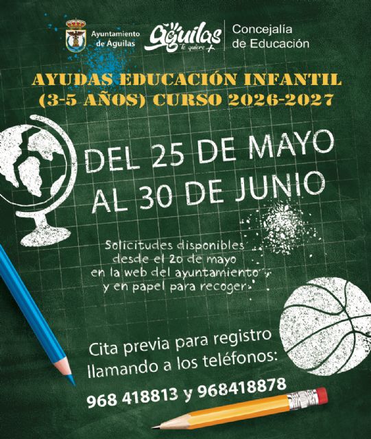 El próximo lunes se abre el plazo de presentación de las solicitudes de ayuda para Educación Infantil 2026