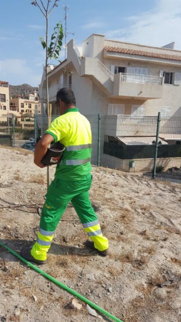 Más de medio centenar de árboles y 1500 flores son abonados con productos totalmente naturales