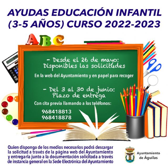 La próxima semana se abre el plazo de presentación de las solicitudes de ayuda para Educación Infantil