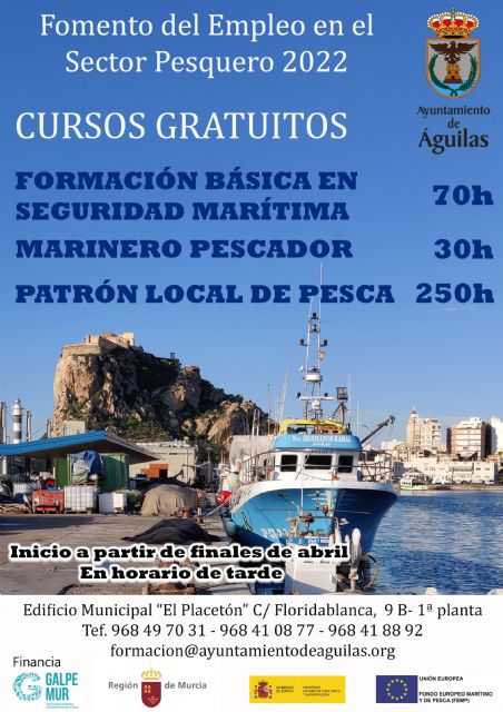 El Ayuntamiento presenta la III Edición de Cursos para el Fomento del Sector Pesquero de Águilas