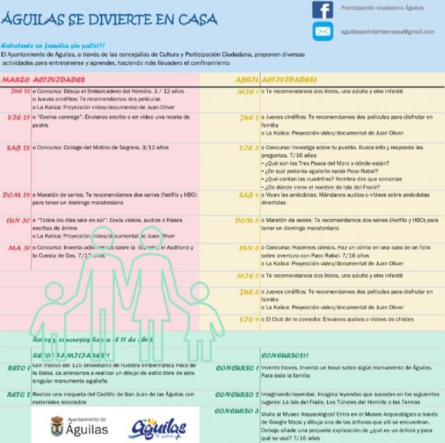 'Águilas se divierte en casa'