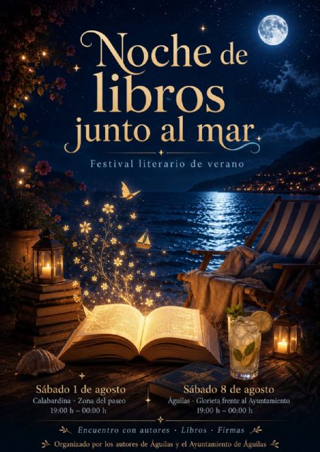 El Ayuntamiento de Águilas impulsa el festival 'Noche de Libros junto al Mar' para fomentar la lectura este verano