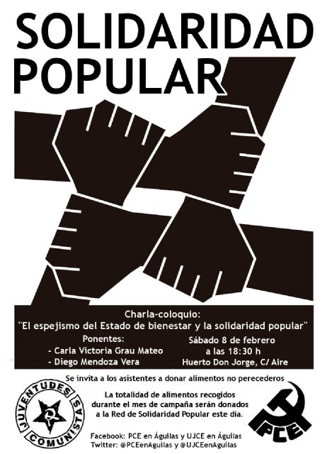 Charla-coloquio 'El espejismo del Estado del bienestar y la solidaridad popular' organizada por PCE y UJCE en Águilas