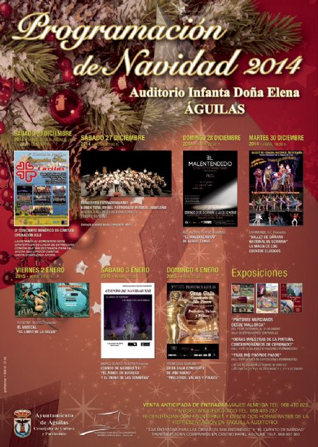Variedad de eventos en el programa navideño del Auditorio Infanta Doña Elena de Águilas