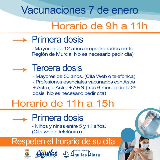 Centro Comercial Águilas Plaza acogerá una nueva jornada de vacunaciones el próximo viernes