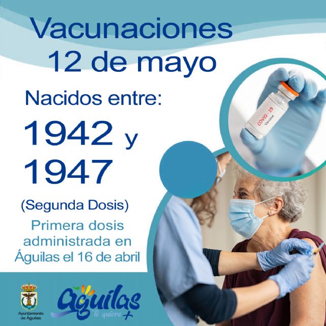 Mañana miércoles recibirán la segunda dosis de Pfizer los nacidos entre 1942 y 1947 en el Pabellón Diego Calvo Valera
