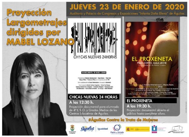 La cineasta Mabel Lozano presenta en Águilas 'El proxeneta' y 'Chicas nuevas 24 horas' dentro de la campaña de sensibilización contra la trata de seres humanos