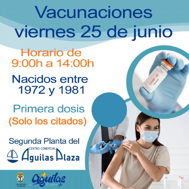 El viernes 25 de junio se vacunará con la primera dosis al segundo grupo de 40 a 49 años