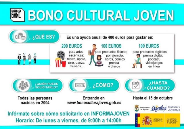 Los jóvenes nacidos en 2004 ya pueden solicitar el Bono Cultural Joven con una dotación económica de 400 euros