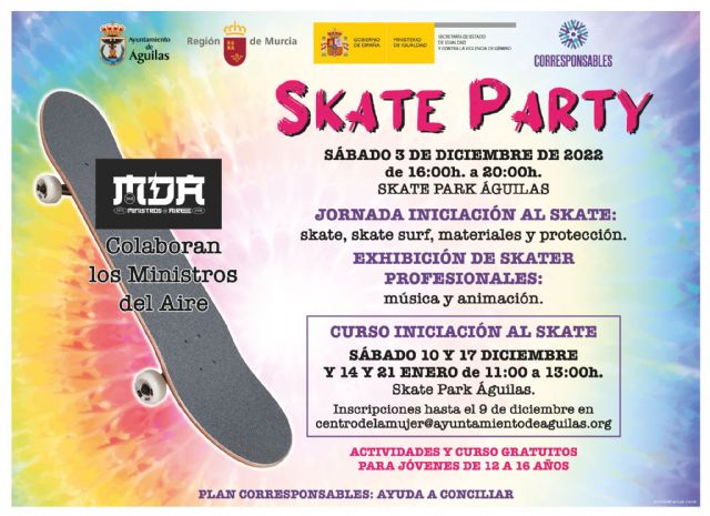 La concejalía de Igualdad organiza una Jornada de Iniciación al Skate