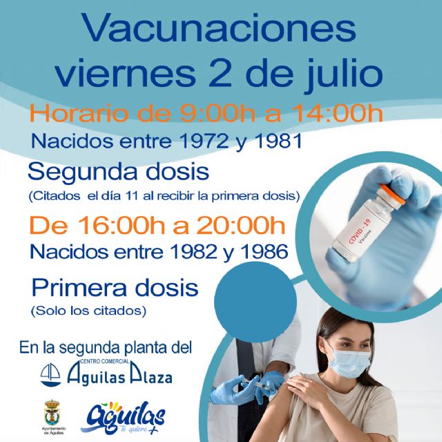 El próximo viernes 2 de julio se vacunará a cerca de 5.000 personas